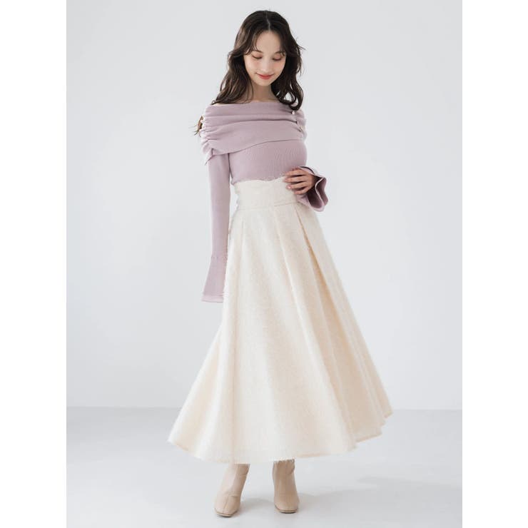 フサフサジャカードフレアスカート | dazzlin | 詳細画像11 