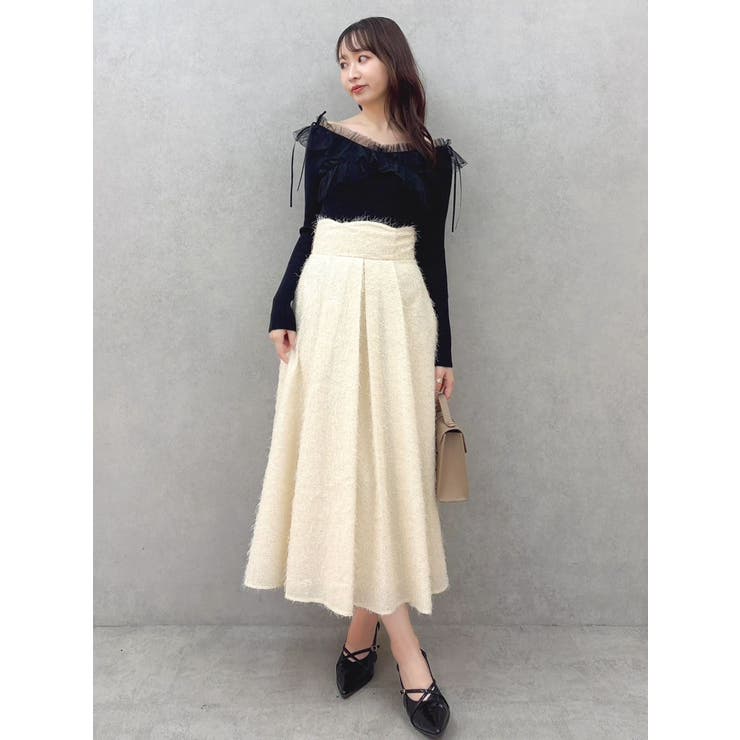 フサフサジャカードフレアスカート | dazzlin | 詳細画像14 