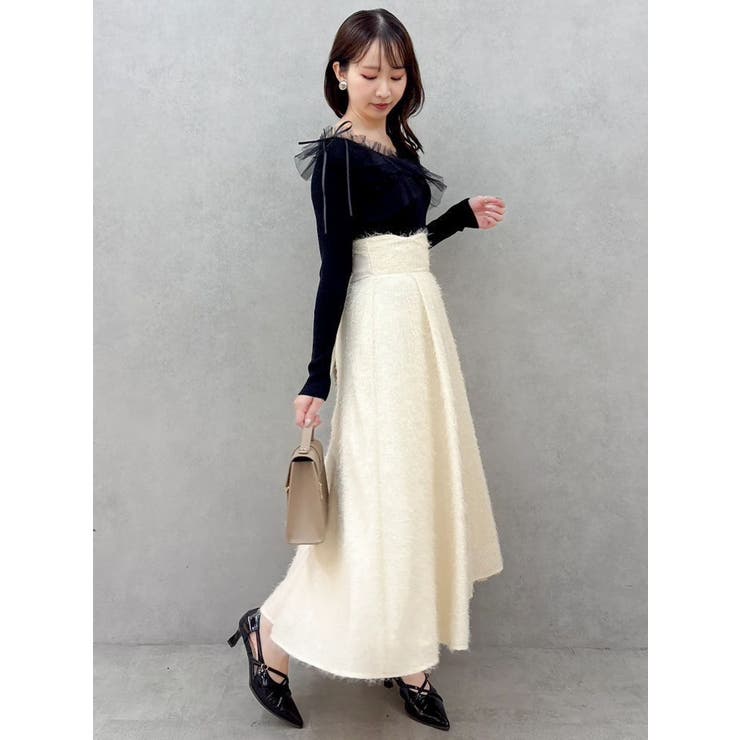 フサフサジャカードフレアスカート | dazzlin | 詳細画像17 