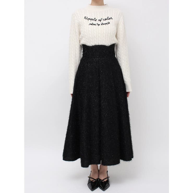 フサフサジャカードフレアスカート | dazzlin | 詳細画像34 