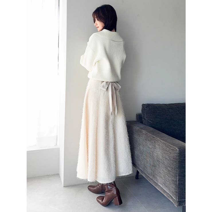 フサフサジャカードフレアスカート | dazzlin | 詳細画像38 