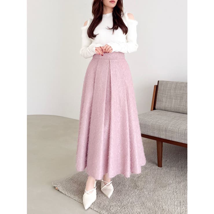 フサフサジャカードフレアスカート | dazzlin | 詳細画像5 