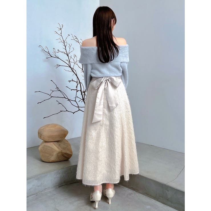 フサフサジャカードフレアスカート | dazzlin | 詳細画像6 