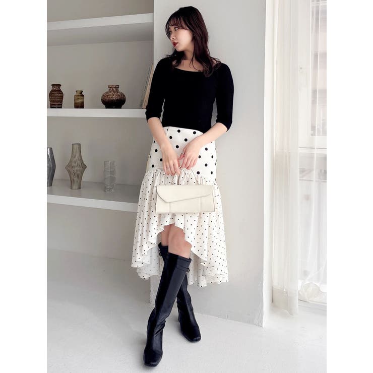 ドットジャカードイレヘムスカート | dazzlin | 詳細画像10 