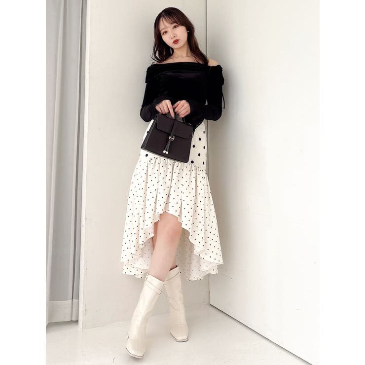 ドットジャカードイレヘムスカート | dazzlin | 詳細画像14 