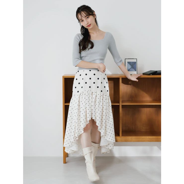 ドットジャカードイレヘムスカート | dazzlin | 詳細画像3 