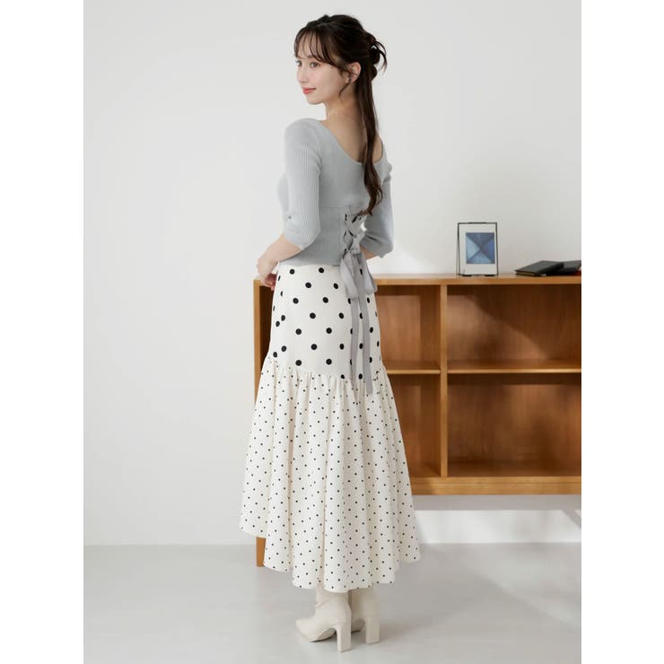 ドットジャカードイレヘムスカート | dazzlin | 詳細画像4 