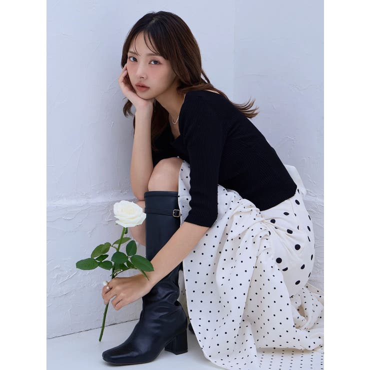 ドットジャカードイレヘムスカート | dazzlin | 詳細画像6 