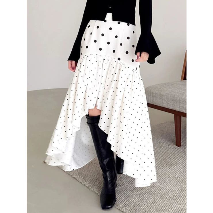 アイボリー | ドットジャカードイレヘムスカート | dazzlin