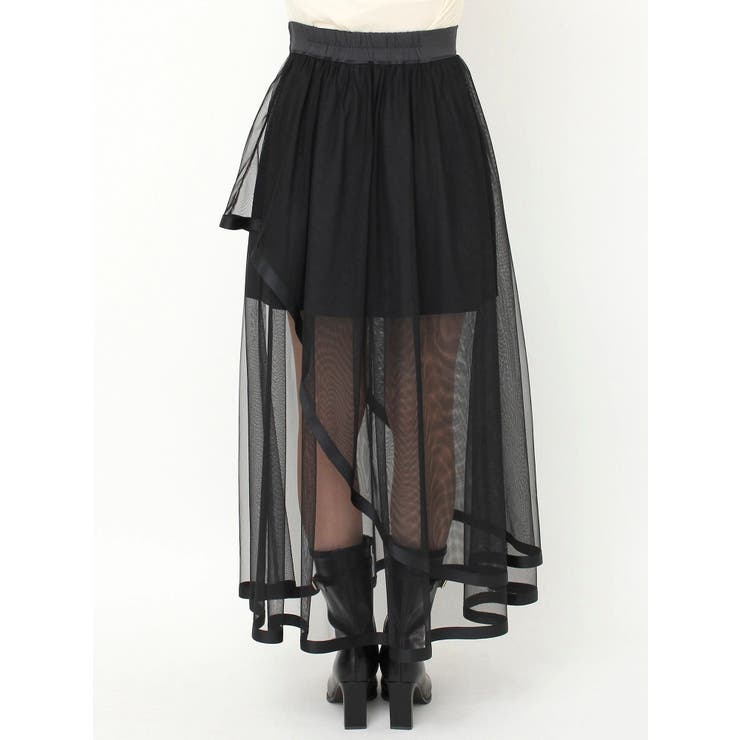 サテンパイピングシアーアシメティアードチュールスカート | dazzlin | 詳細画像20 