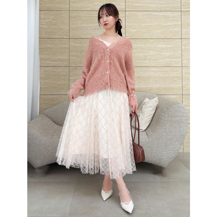 【再生産分】スパンコールチュールチェックスカート | dazzlin | 詳細画像18 