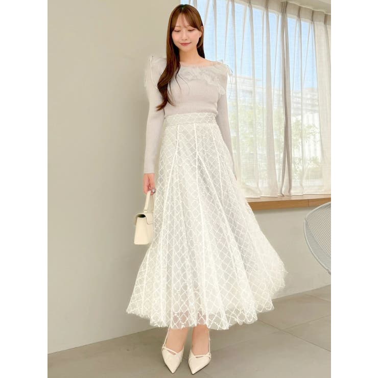【再生産分】スパンコールチュールチェックスカート | dazzlin | 詳細画像29 