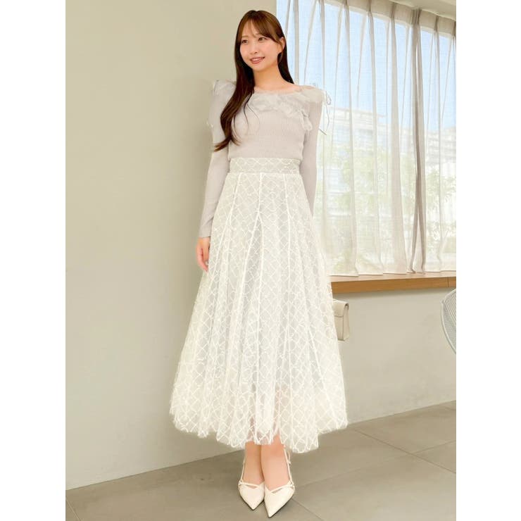 【再生産分】スパンコールチュールチェックスカート | dazzlin | 詳細画像30 