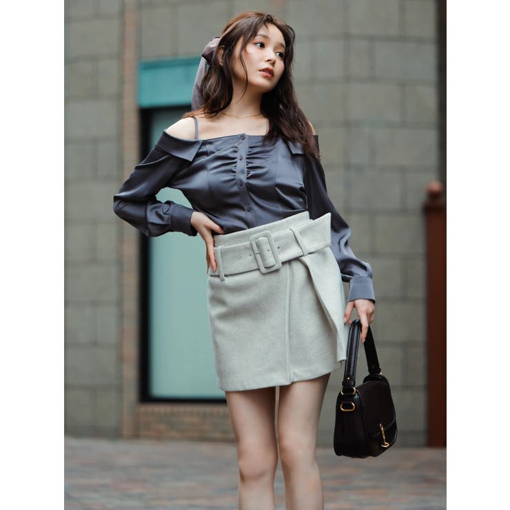 【久間田琳加コラボ】ビッグベルトコンパクトミニスカート | dazzlin | 詳細画像9 