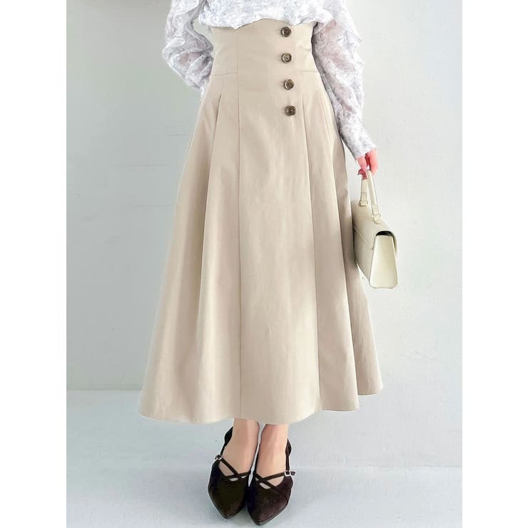 ベージュ | サイドプリーツトレンチコルセットスカート | dazzlin