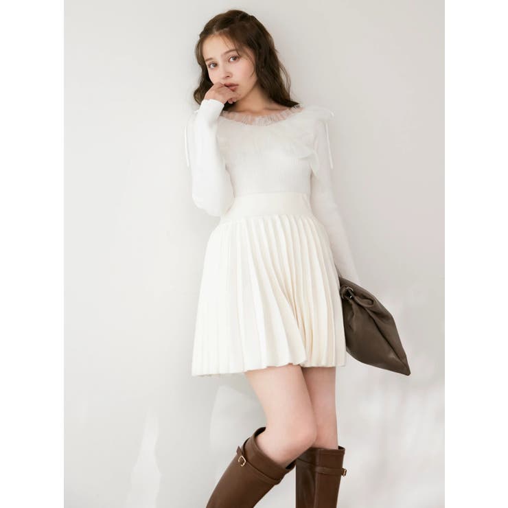 ニットプリーツミニスカート | dazzlin | 詳細画像3 