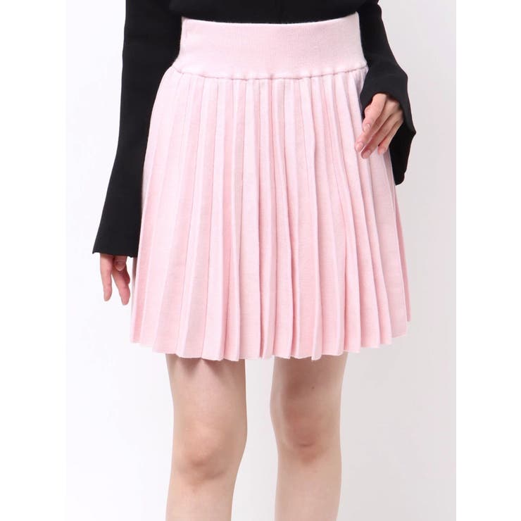 ピンク | ニットプリーツミニスカート | dazzlin