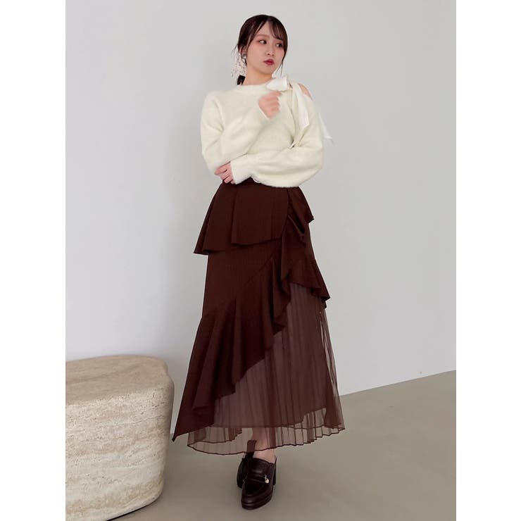 【追加生産分/新色追加】アシメプリーツマーメイドスカート | dazzlin | 詳細画像16 