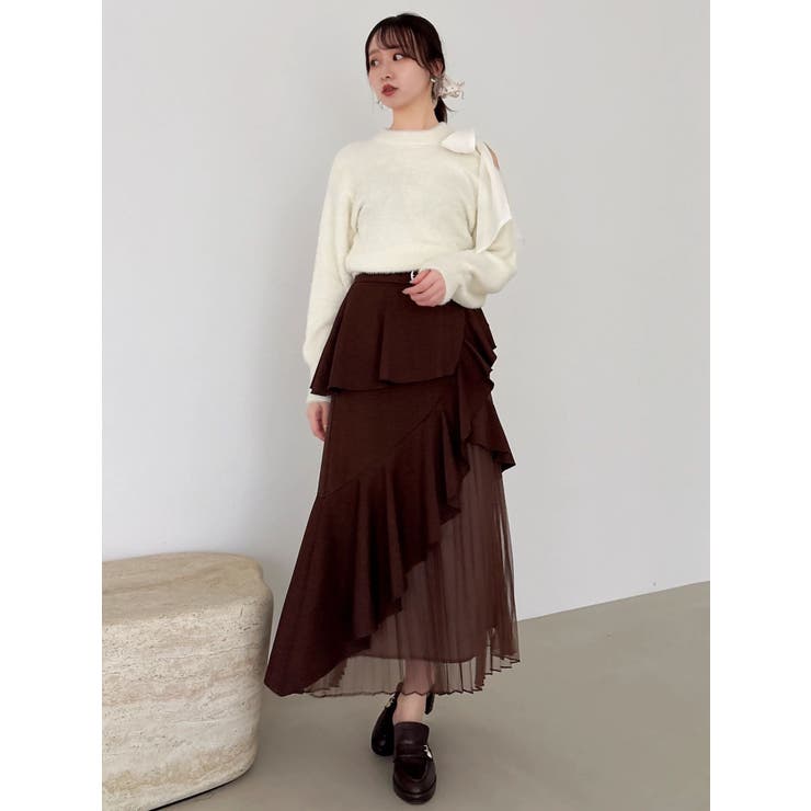 【追加生産分/新色追加】アシメプリーツマーメイドスカート | dazzlin | 詳細画像17 