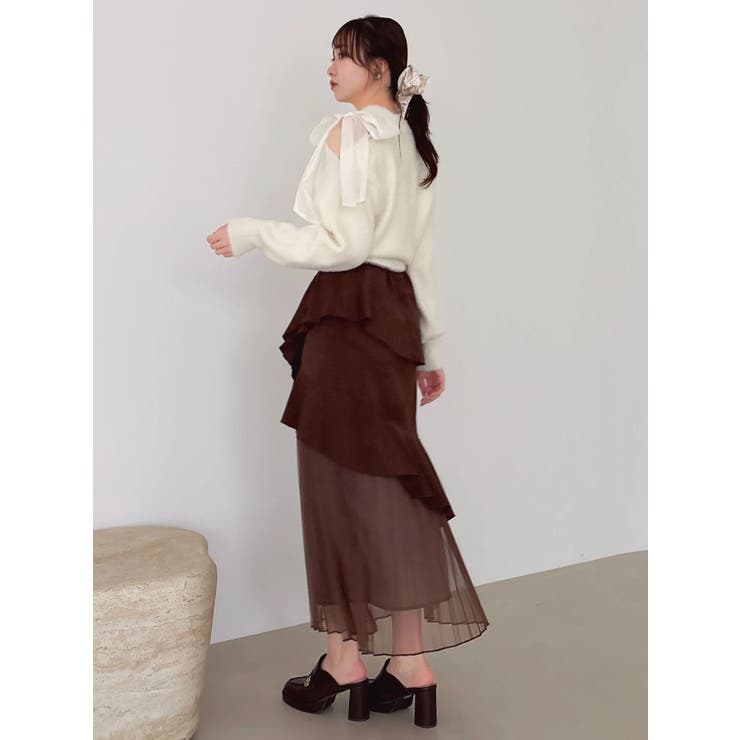 【追加生産分/新色追加】アシメプリーツマーメイドスカート | dazzlin | 詳細画像19 