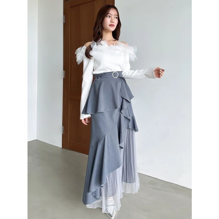 【追加生産分/新色追加】アシメプリーツマーメイドスカート | dazzlin | 詳細画像4 