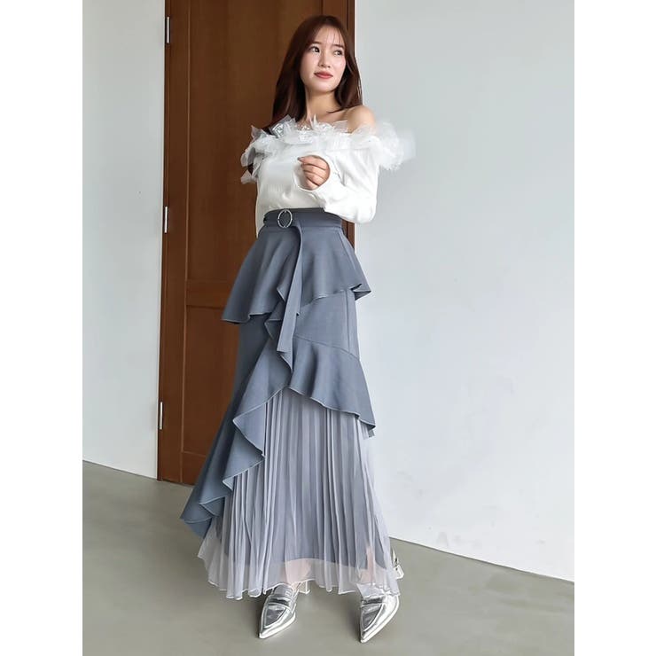 【追加生産分/新色追加】アシメプリーツマーメイドスカート | dazzlin | 詳細画像5 