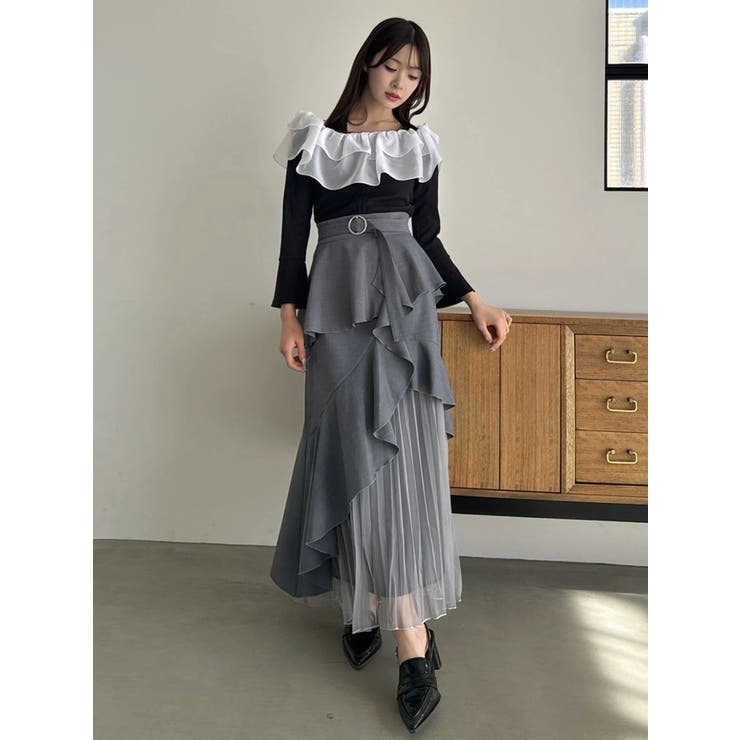 【追加生産分/新色追加】アシメプリーツマーメイドスカート | dazzlin | 詳細画像6 