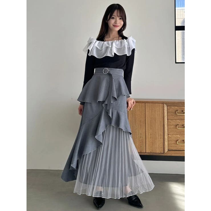 【追加生産分/新色追加】アシメプリーツマーメイドスカート | dazzlin | 詳細画像7 