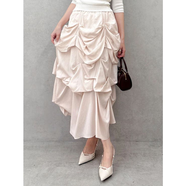 ピンク | ランダムドレープタックスカート | dazzlin