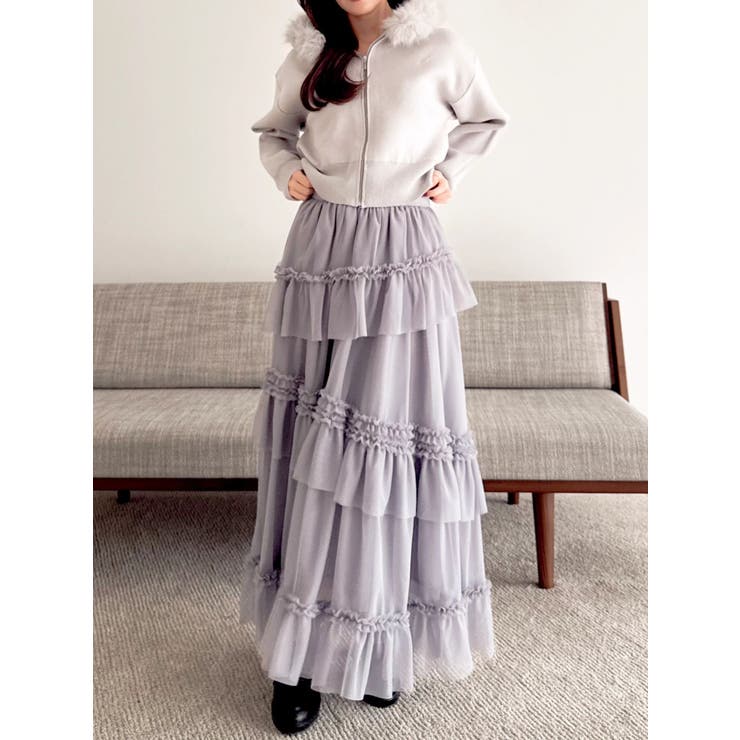 【WEB限定】チュールフリルティアードスカート | dazzlin | 詳細画像11 