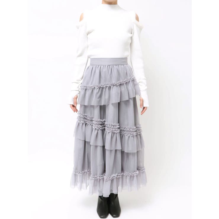 【WEB限定】チュールフリルティアードスカート | dazzlin | 詳細画像24 