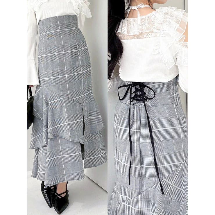 【再生産/新色追加】バックレースアップアシメマーメイドスカート | dazzlin | 詳細画像10 