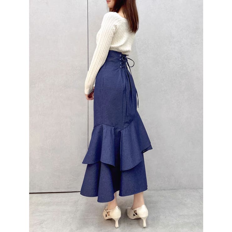 【再生産/新色追加】バックレースアップアシメマーメイドスカート | dazzlin | 詳細画像35 