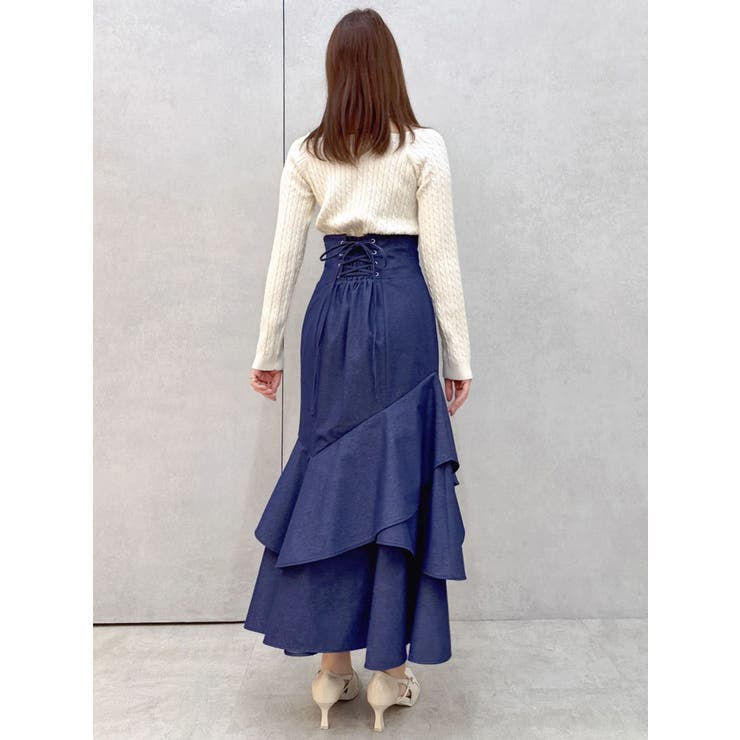 【再生産/新色追加】バックレースアップアシメマーメイドスカート | dazzlin | 詳細画像36 