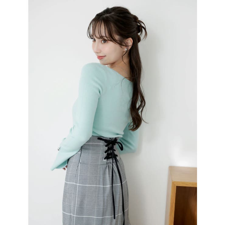 【再生産/新色追加】バックレースアップアシメマーメイドスカート | dazzlin | 詳細画像4 