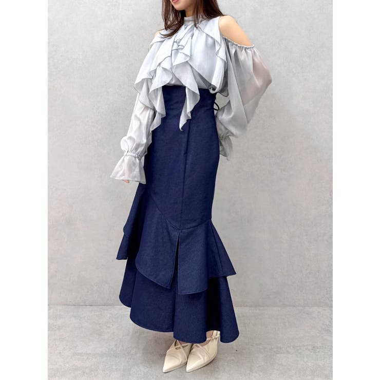 【再生産/新色追加】バックレースアップアシメマーメイドスカート | dazzlin | 詳細画像40 