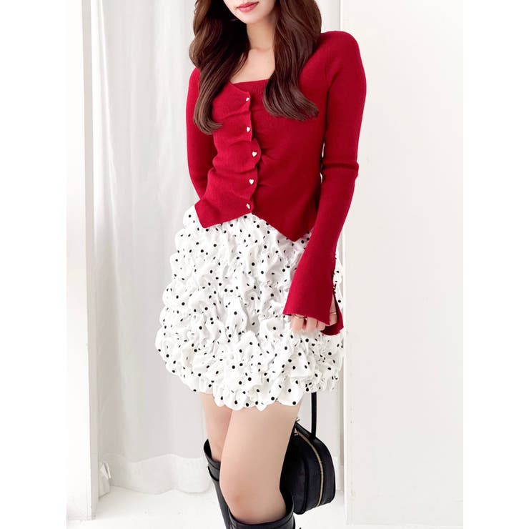 レッド | カーデカスケードトップス | dazzlin