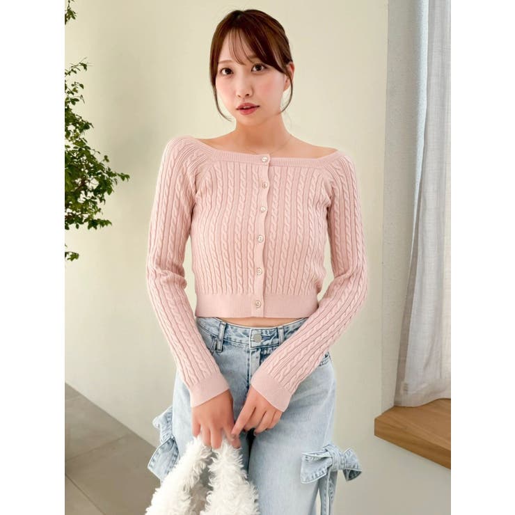 ミニケーブルスクエアニットトップス | dazzlin | 詳細画像15 