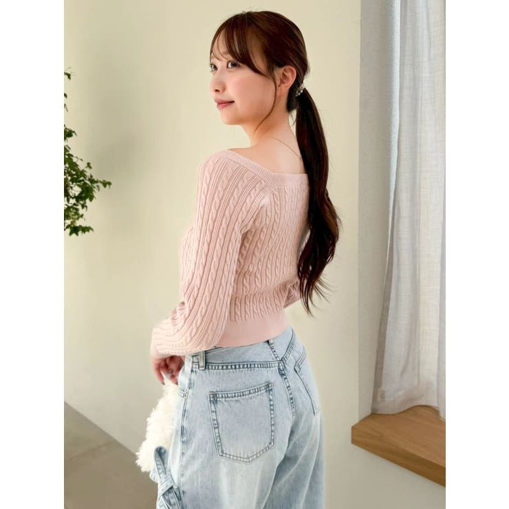 ミニケーブルスクエアニットトップス | dazzlin | 詳細画像16 