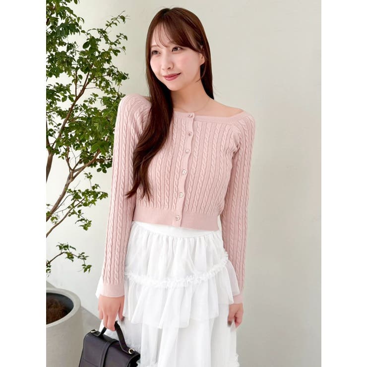 ミニケーブルスクエアニットトップス | dazzlin | 詳細画像19 