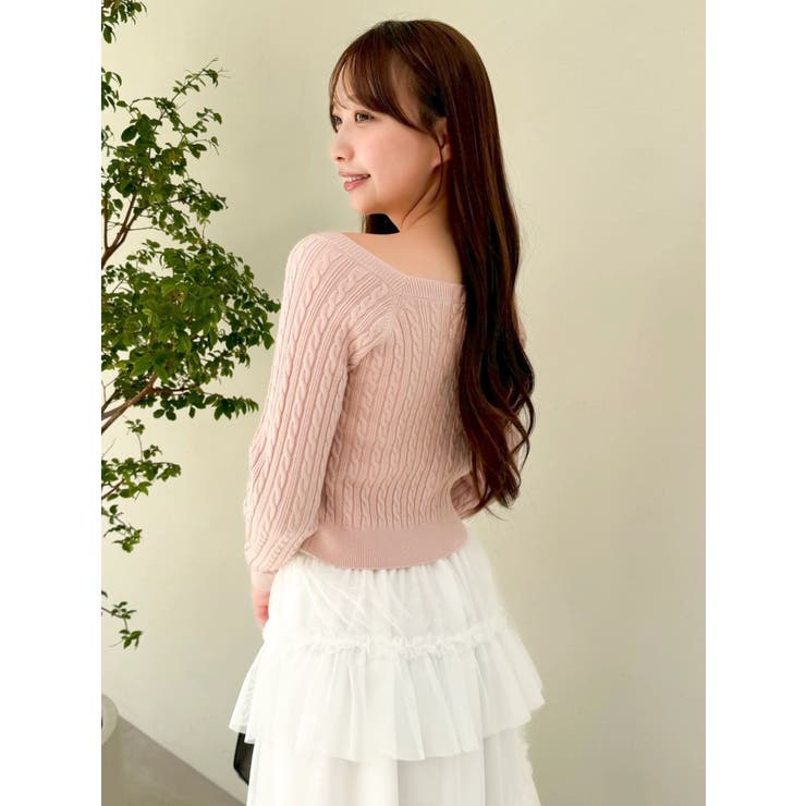 ミニケーブルスクエアニットトップス | dazzlin | 詳細画像21 