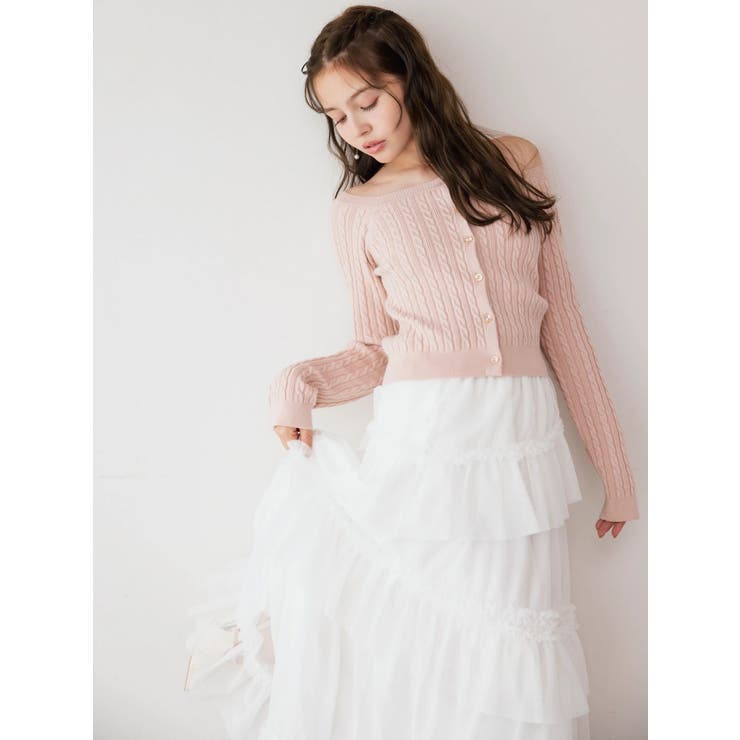 ミニケーブルスクエアニットトップス | dazzlin | 詳細画像3 