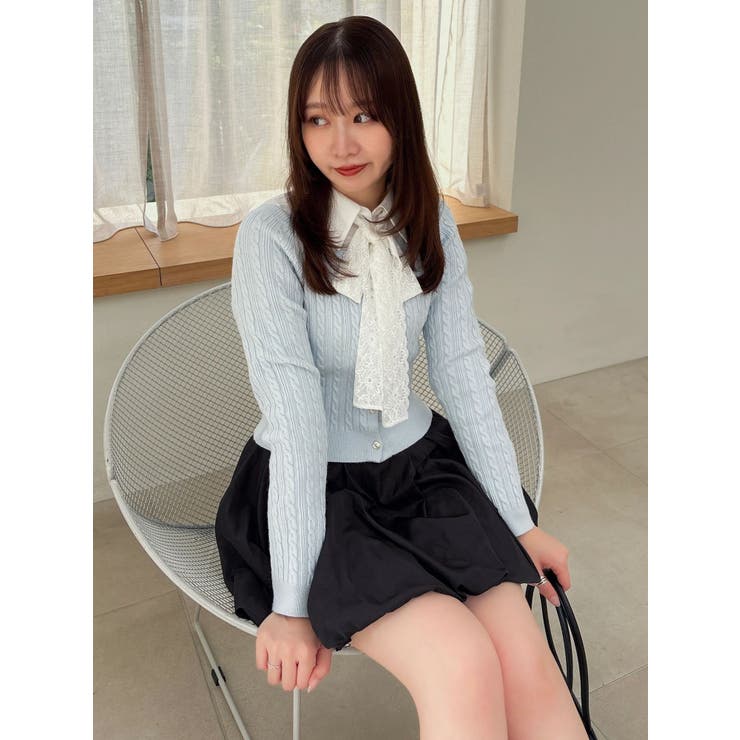 ミニケーブルスクエアニットトップス | dazzlin | 詳細画像34 