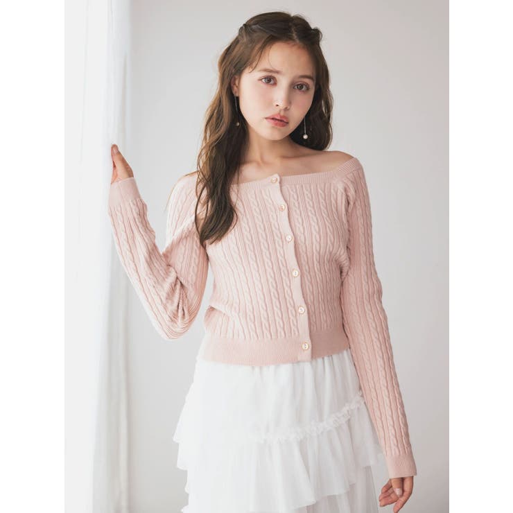 ミニケーブルスクエアニットトップス | dazzlin | 詳細画像4 