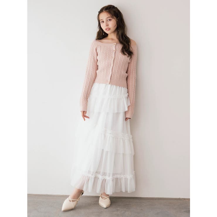 ミニケーブルスクエアニットトップス | dazzlin | 詳細画像5 