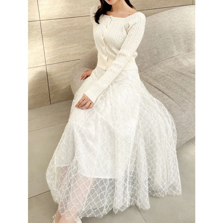 ミニケーブルスクエアニットトップス | dazzlin | 詳細画像7 