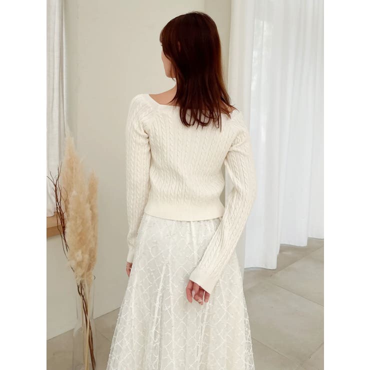 ミニケーブルスクエアニットトップス | dazzlin | 詳細画像9 