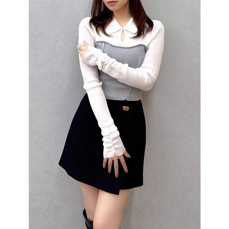 シアーレイヤードライクニットトップス | dazzlin | 詳細画像11 