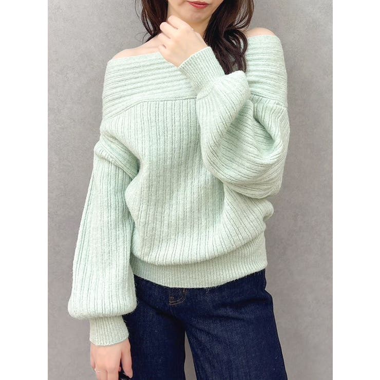 グリーン | オーバーパステリーニット | dazzlin