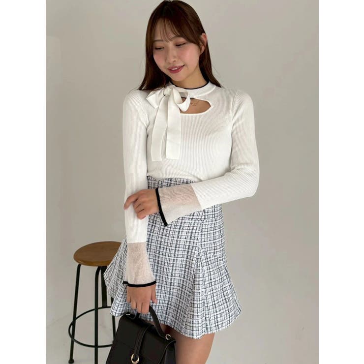 ビッグリボンシアーカフスニットトップス | dazzlin | 詳細画像19 